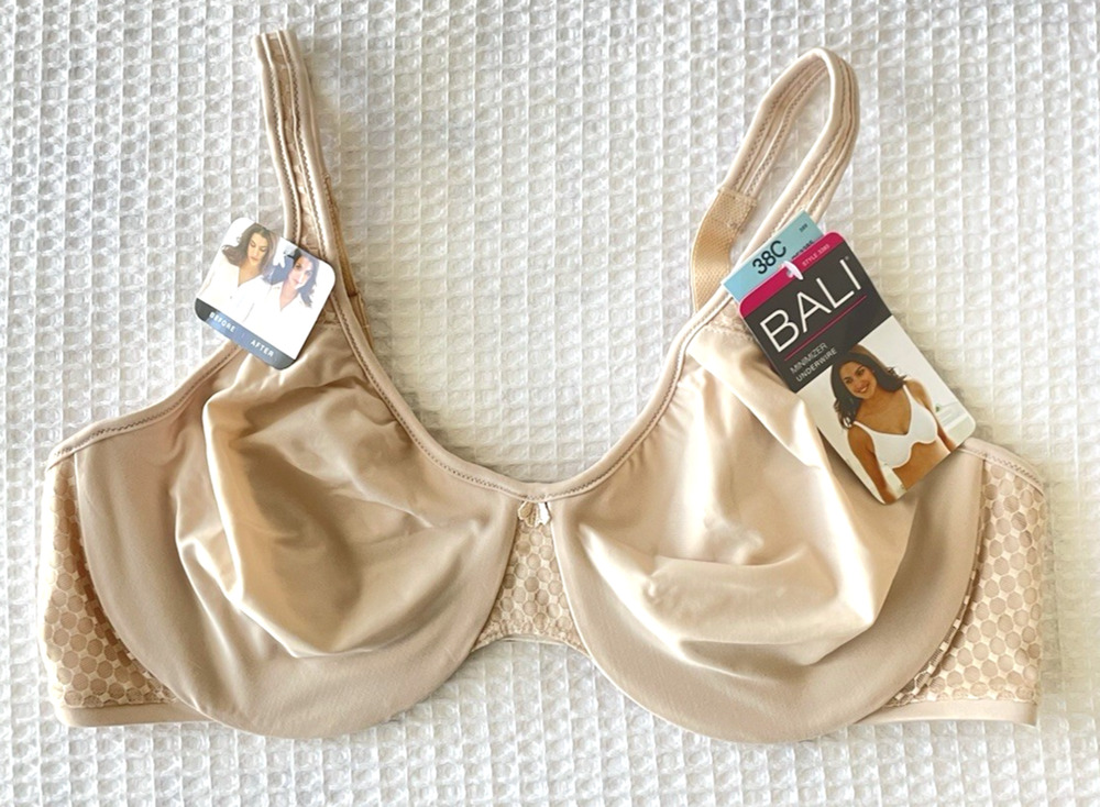 NWT Bali Bra Size 38C Passion for Comfort Seamless Underwire Minimizer Nude